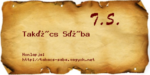 Takács Sába névjegykártya